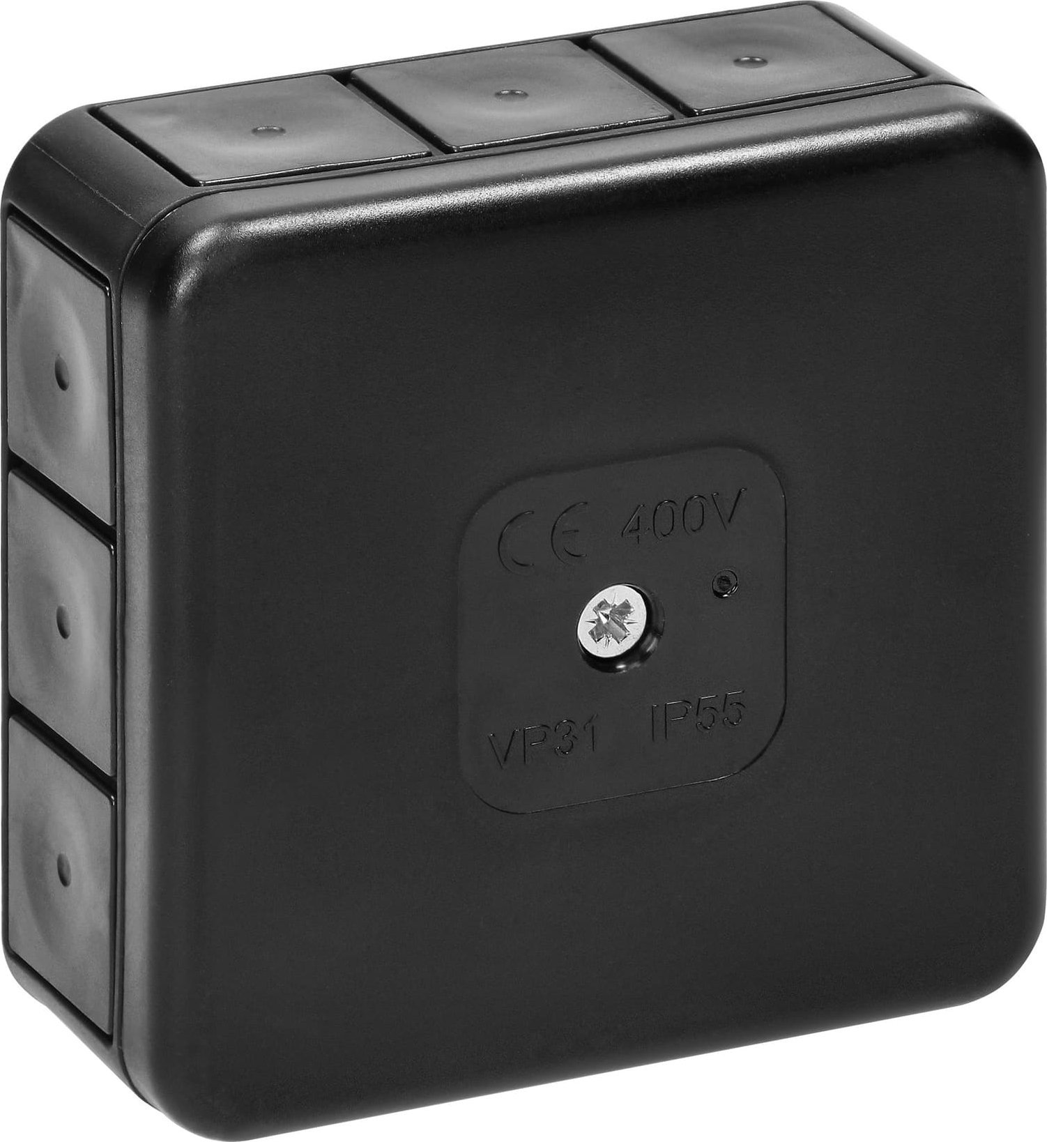 Orno Puszka n/t PRO, IP55, 400V, 12 przepustów, 85x85x37mm, czarna,OR-JB-13807/B