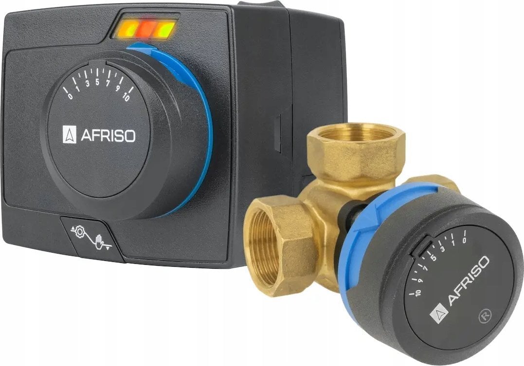 Afriso Zawór mieszający 3-drogowy obrotowy ARV 382 Vario ProClick + ARM 343 ProClick, DN20, Rp3/4", Kvs 3,5-9