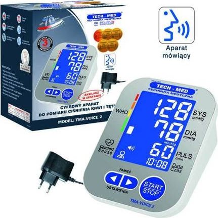Ciśnieniomierz Tech-Med TECH-MED Ciśnieniomierz elektroniczny z funkcją mowy TMA-VOICE 2 z zasilaczem