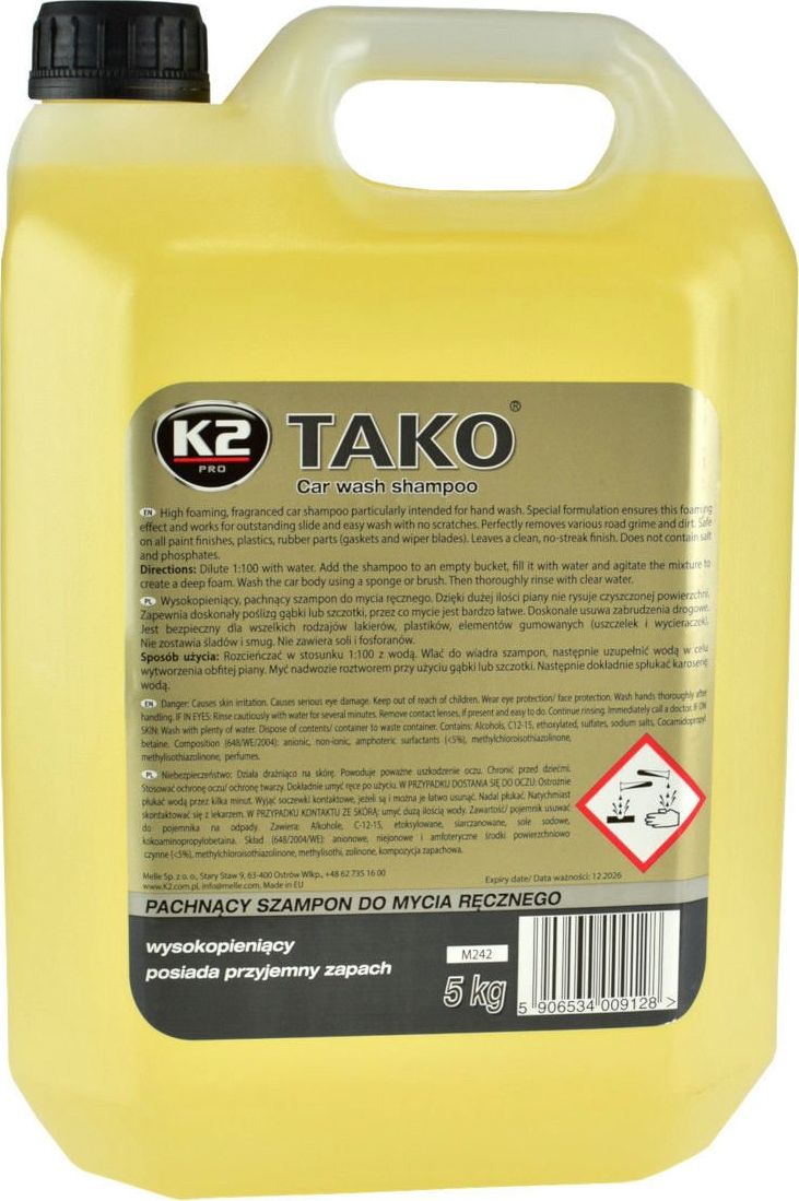 K2 K2 Tako szampon samochodowy do mycia ręcznego 5kg uniwersalny