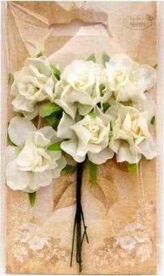 Titanum Kwiaty materiałowe kremowe 3cm 6szt