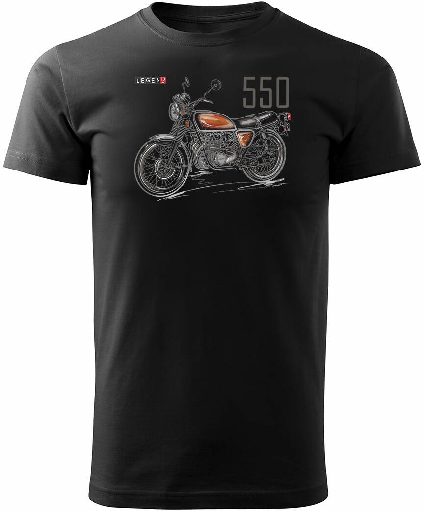 Koszulka z motocyklem na motor Honda 550 Four legend męska czarna REGULAR L