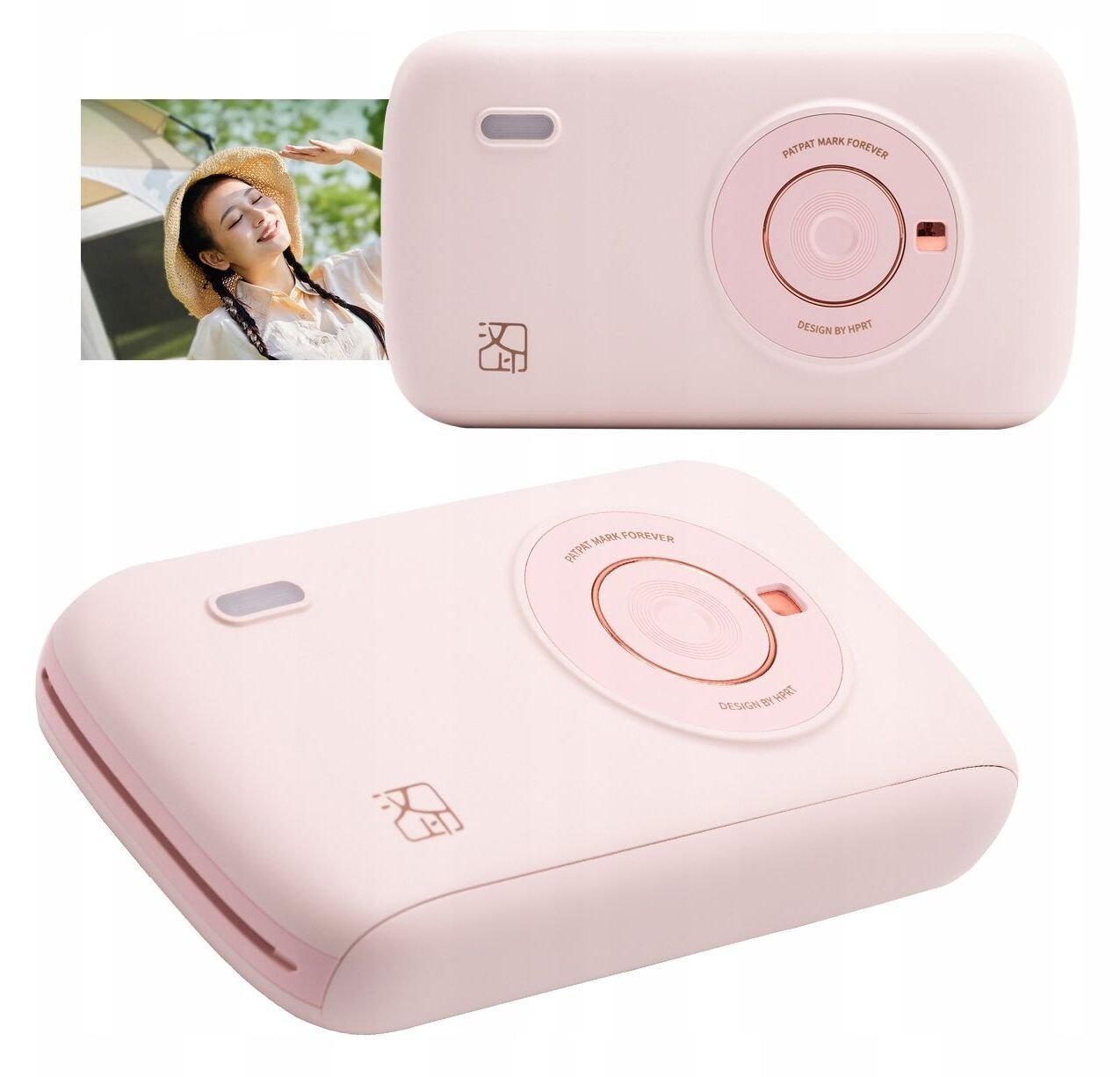 Drukarka Bluetooth Natychmiastowy Druk Zdjęć 300dpi + Wkłady / Hanin Cp2100 / Różowy