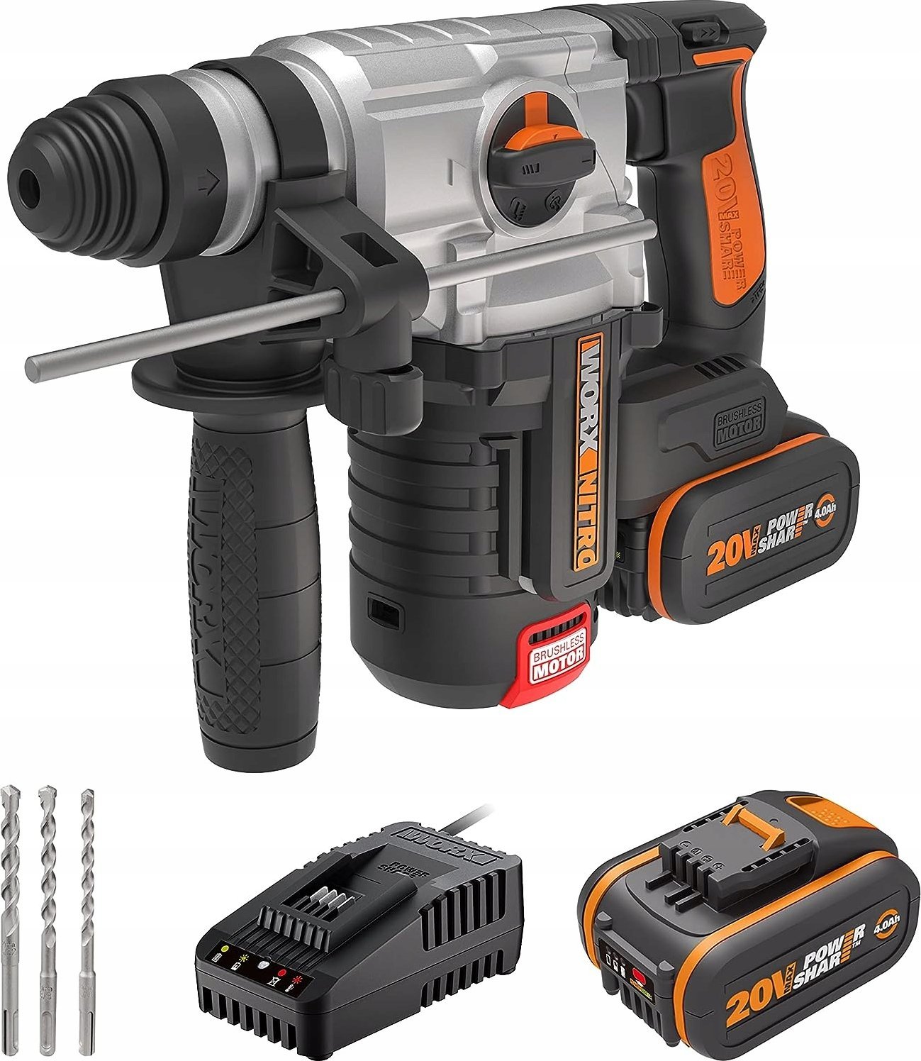 Wiertarko-wkrętarka Worx Akumulatorowa wiertarka udarowa WORX NITRO WX380 20V w zestawie 2x4Ah