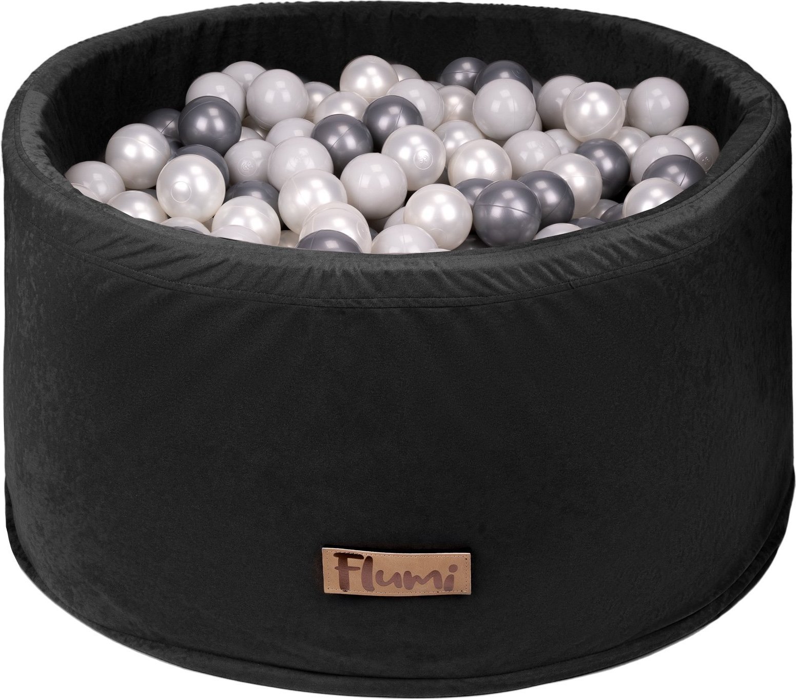 Blomster Suchy basen CZARNY + PIŁKI SREBRNE-SZARE-PERŁOWE