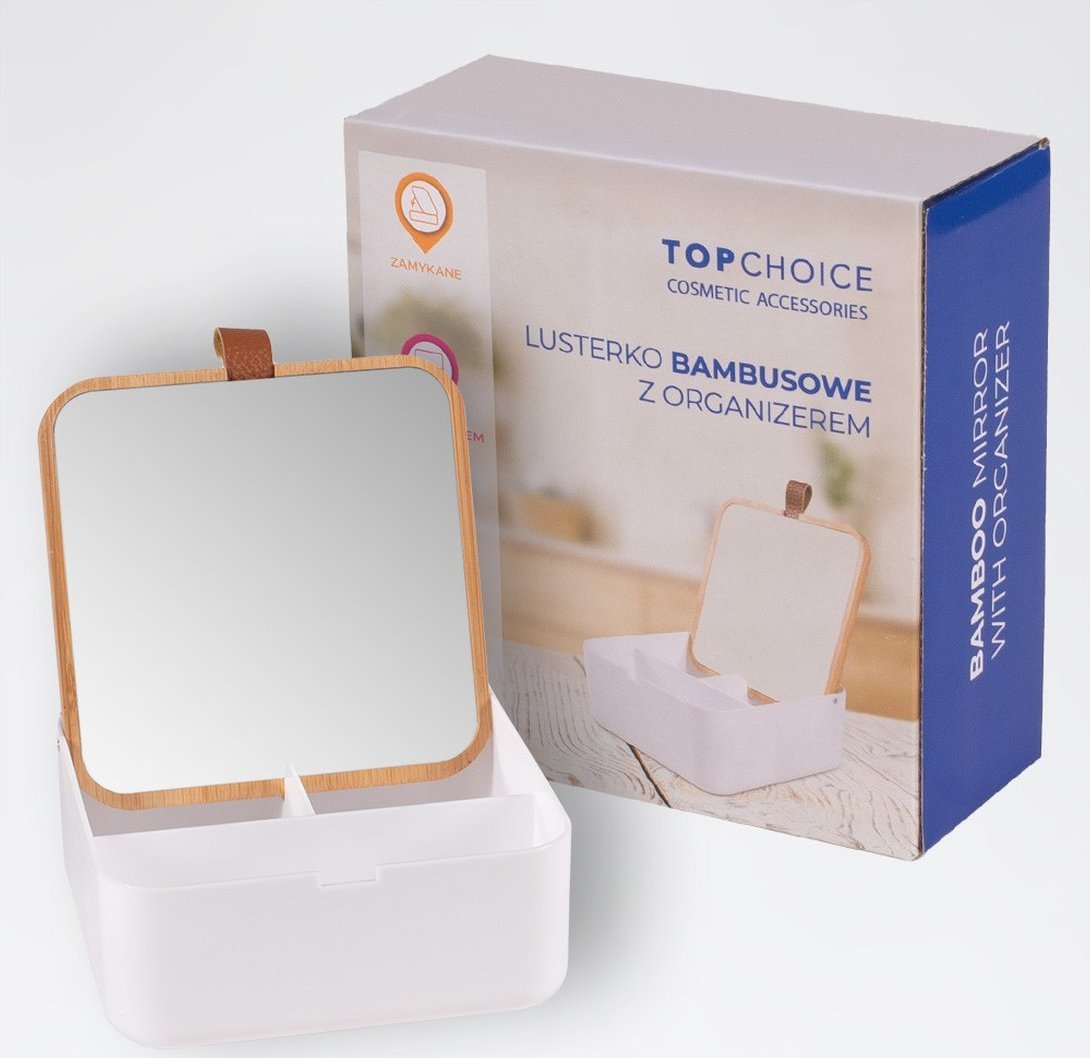 Top Choice Lusterko kosmetyczne-bamboo organizer