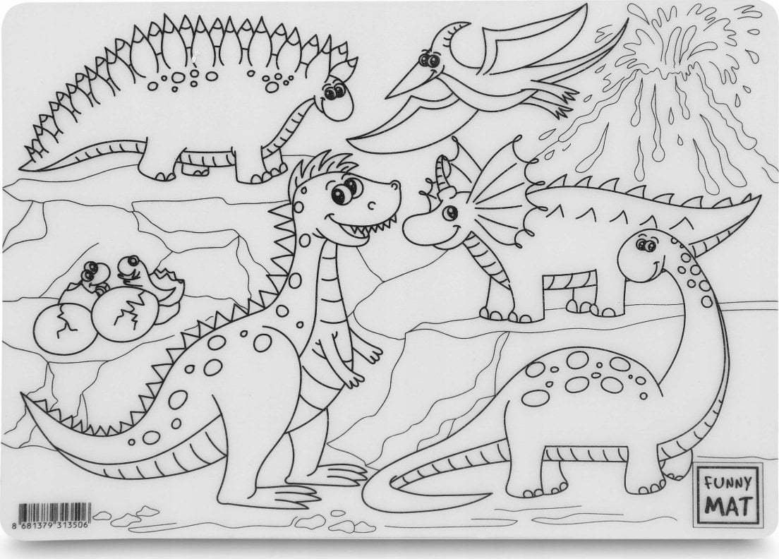 vidaXL Mata transparentna Dinozaury Funny Mat STRIGO