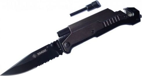 Kandar Nóż ratunkowy bezpieczeństwa 6w1 grafitowy Kandar