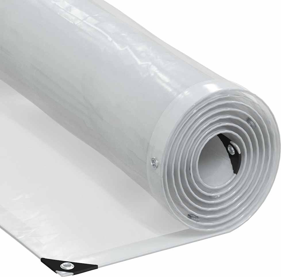 vidaXL Przezroczysta plandeka z oczkami 4x10 m Polietylen