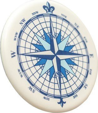 Róża wiatrów RW6 - śr. 6cm - metal emaliowany - magnes