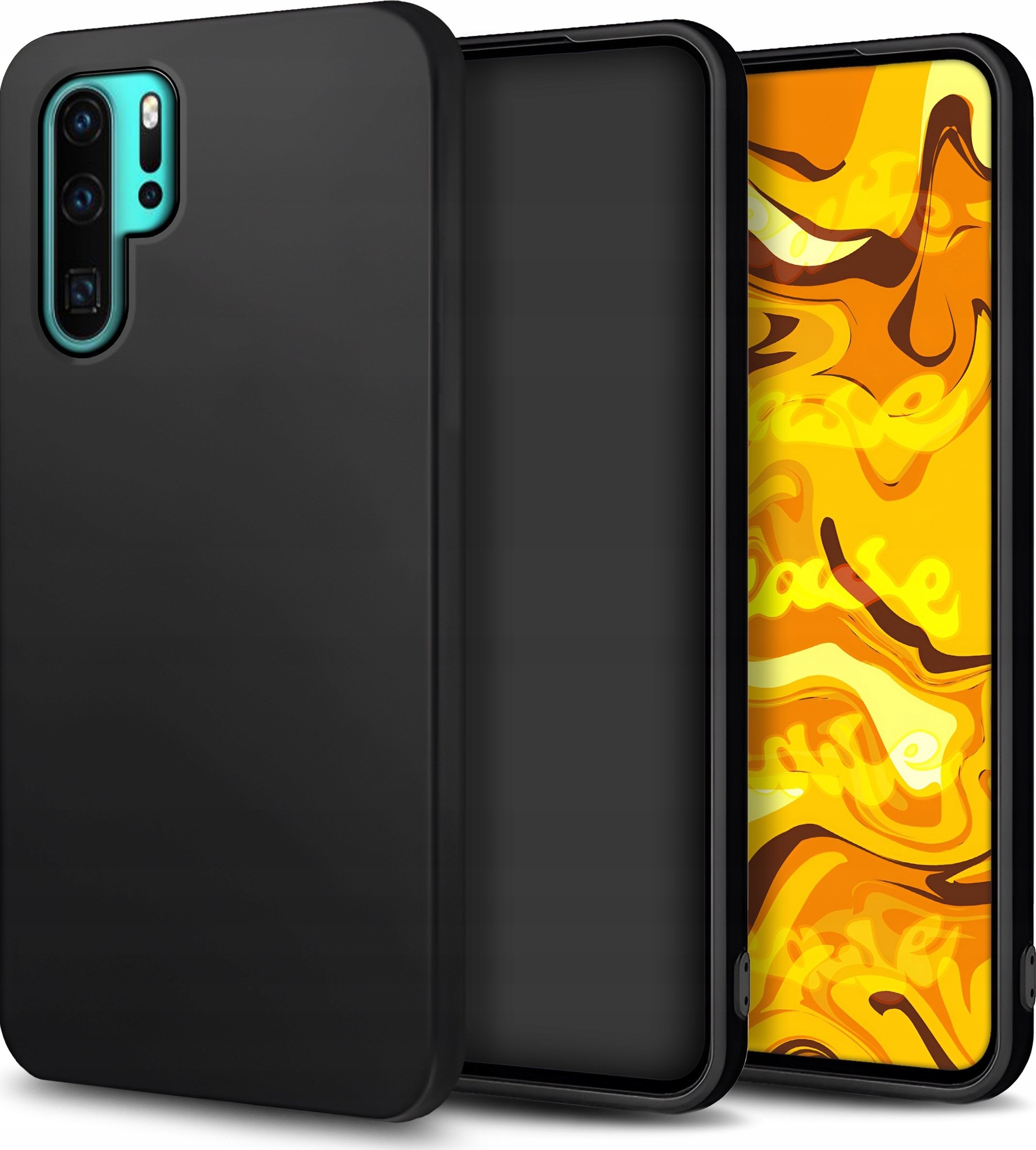 Hello Case Etui do Huawei P30 PRO (Czarne, Matowe, Obudowa Slim, Silikon)