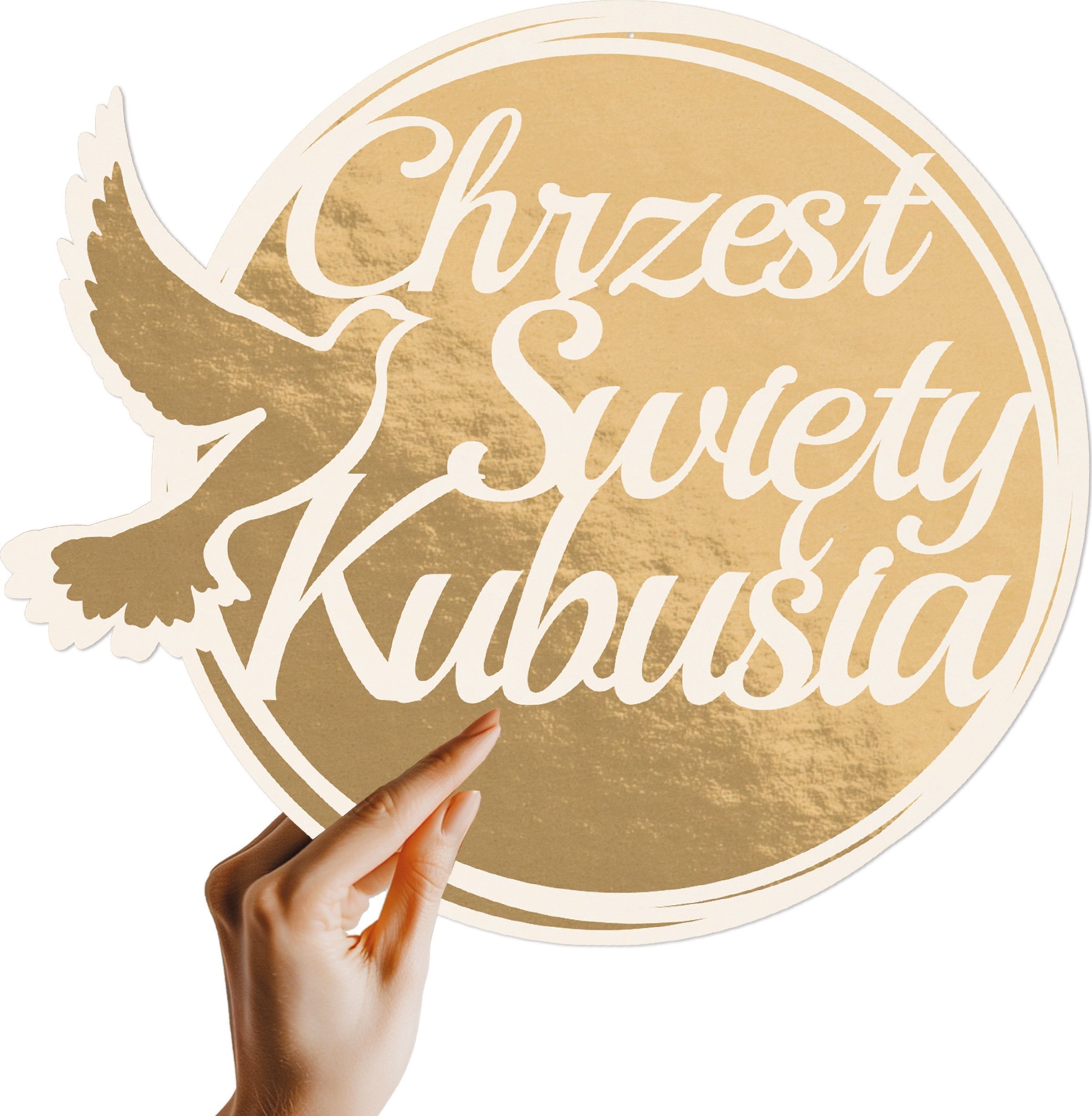BANER na CHRZEST ŚWIĘTY złoto personalizacja ŁAPACZ dekoracyjny girlanda