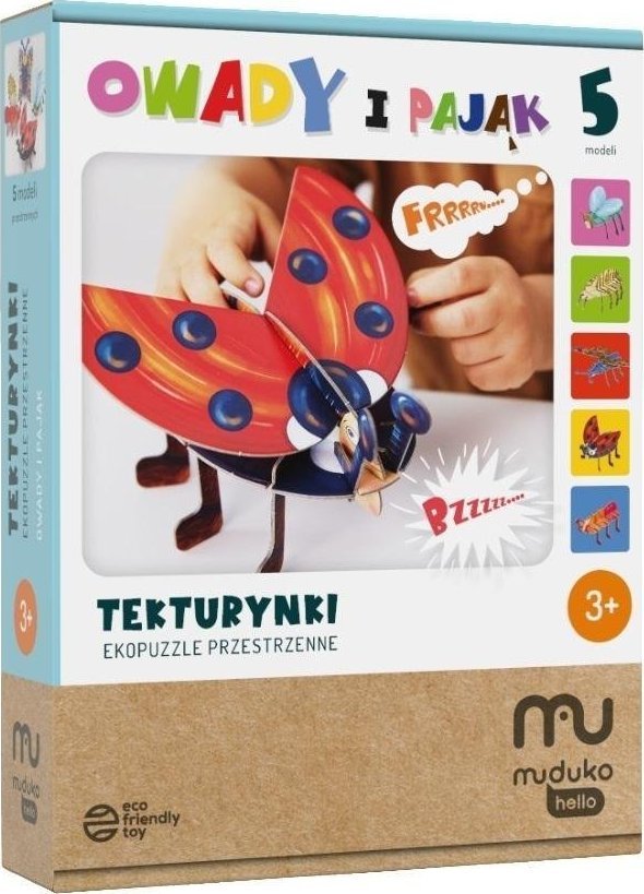 Muduko Tekturynki Ekopuzzle przestrzenne Owady MUDUKO