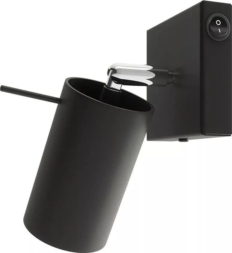 Kinkiet Lumes Czarny kinkiet z włącznikiem z regulacją klosza - S754-Rins