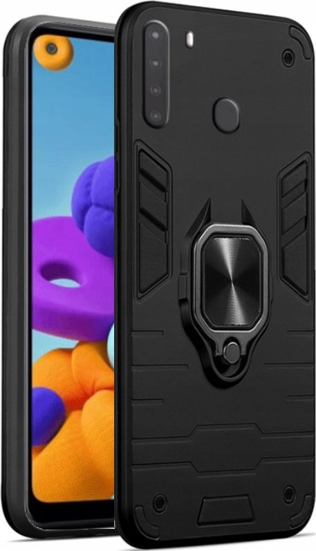 etumi Etui Pancerne Do Samsung Galaxy A21 Obudowa Holder Wzmocnione Hybrydowe Etui Ochronne Futerał Armor Pokrowiec Magnes Armr0093