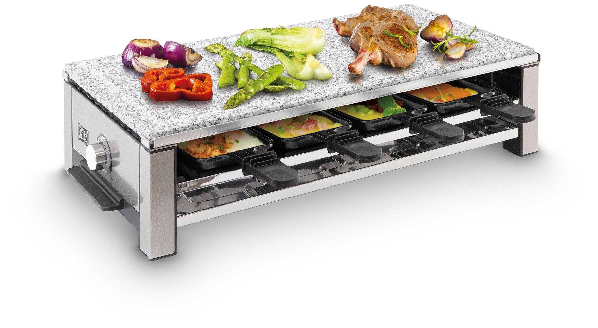 Fritel 142860, 8 person(s), Stainless steel, Black, Stainless steel, Stone, 569 x 266 mm, Rotary