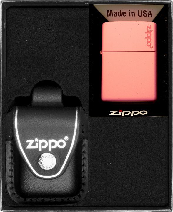 Zestaw ZIPPO Zapalniczka PINK MATTE LOGO Prezentowy No3