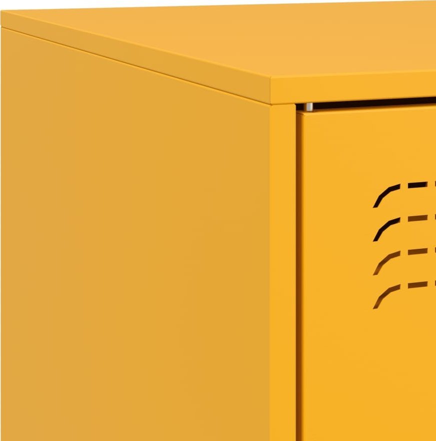 vidaXL Szafka pod telewizor, musztardowa, 99x39x44 cm, stalowa