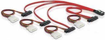 Delock SFF 8482 - SFF 8087, 0.5m, Czerwony (83059)
