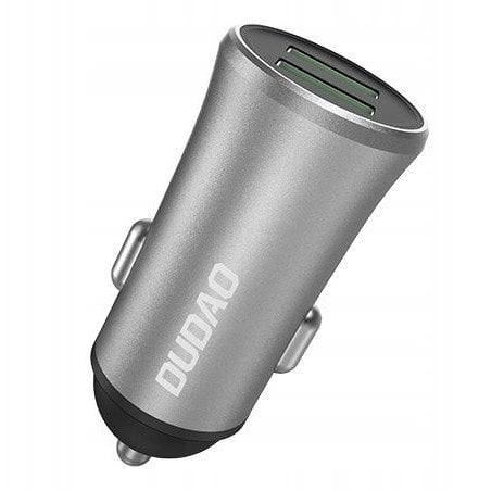 Dudao 3,4A inteligentna ładowarka samochodowa 2x USB srebrny (R6S silver)