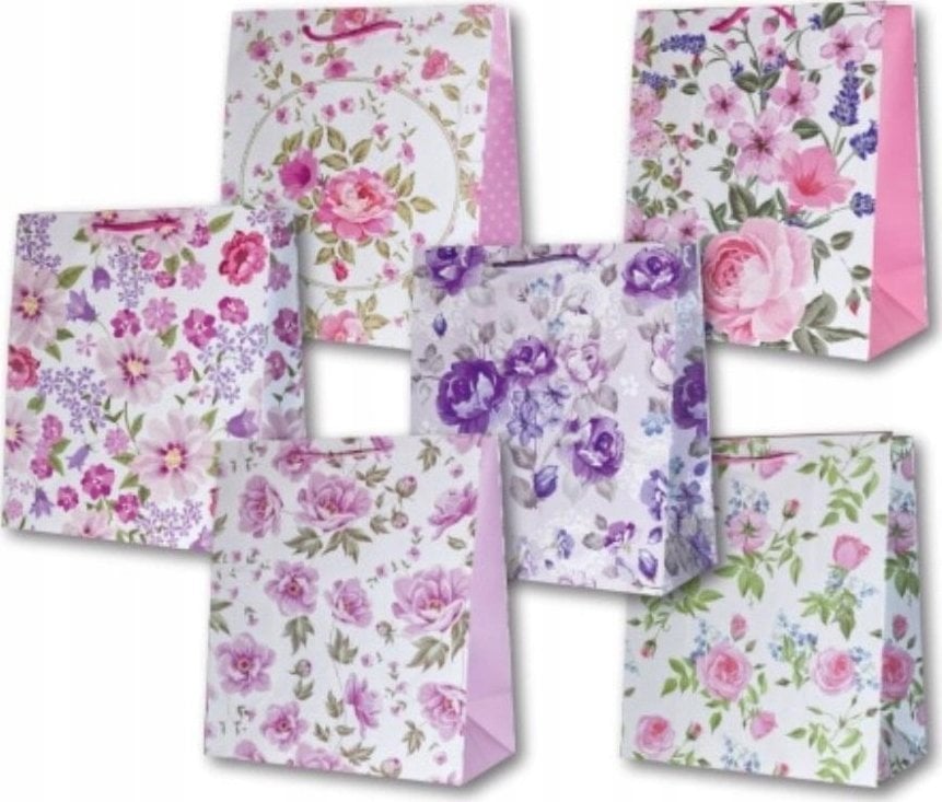 Panorama Torebka ozdobna laminowana PL-6 ¶rednia 69 kwiatki