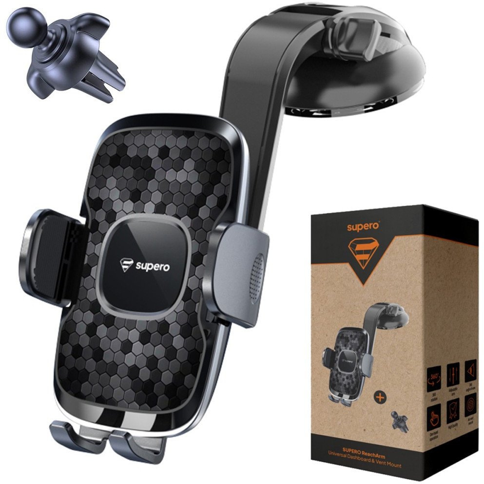 Uchwyt samochodowy Supero do telefonu na kokpit i kratkę, czarny
