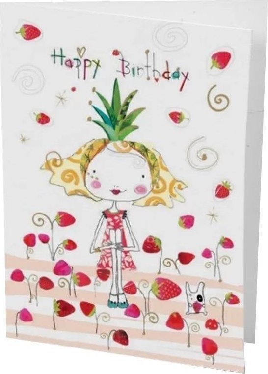 Turnowsky Karnet B6 + koperta Urodziny Dziewczynka truskawki