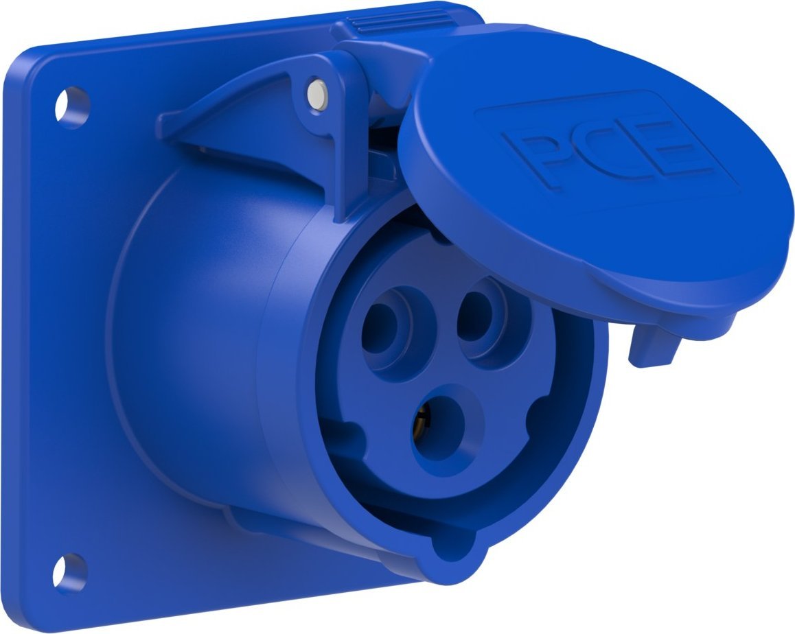 PCE Gniazdo tablicowe proste 16A 2P+Z 230V 75x75mm IP44/54