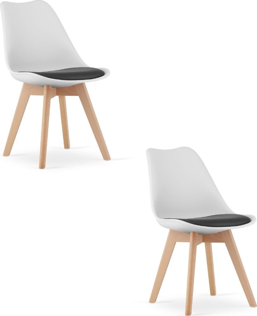 Leobert Krzesło MARK biało czarne / nogi naturalne x 2