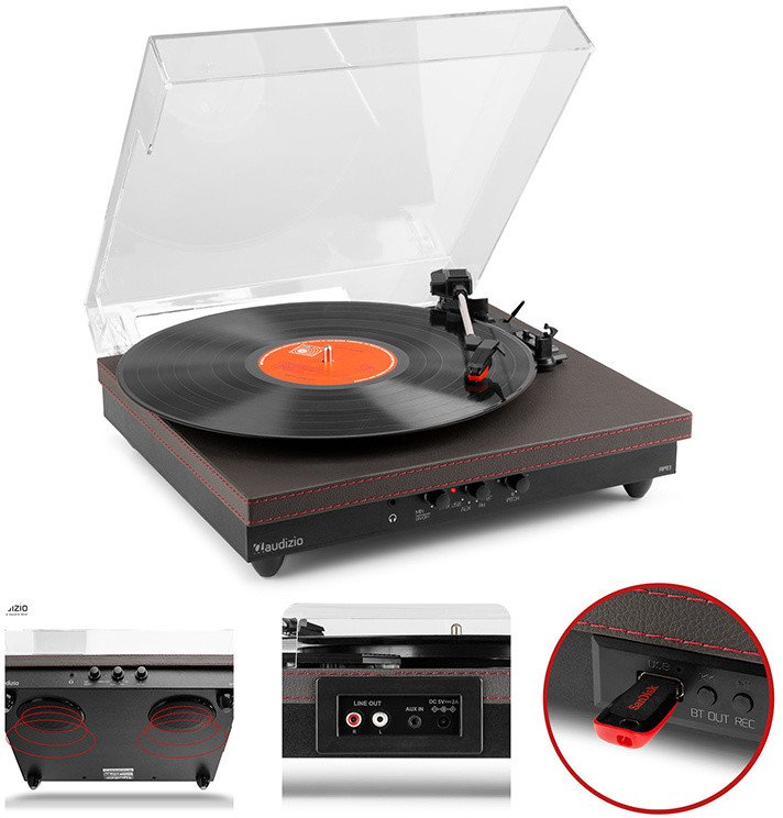 Gramofon RP113B z wejściem/wyjściem BT czarny Audizio one size
