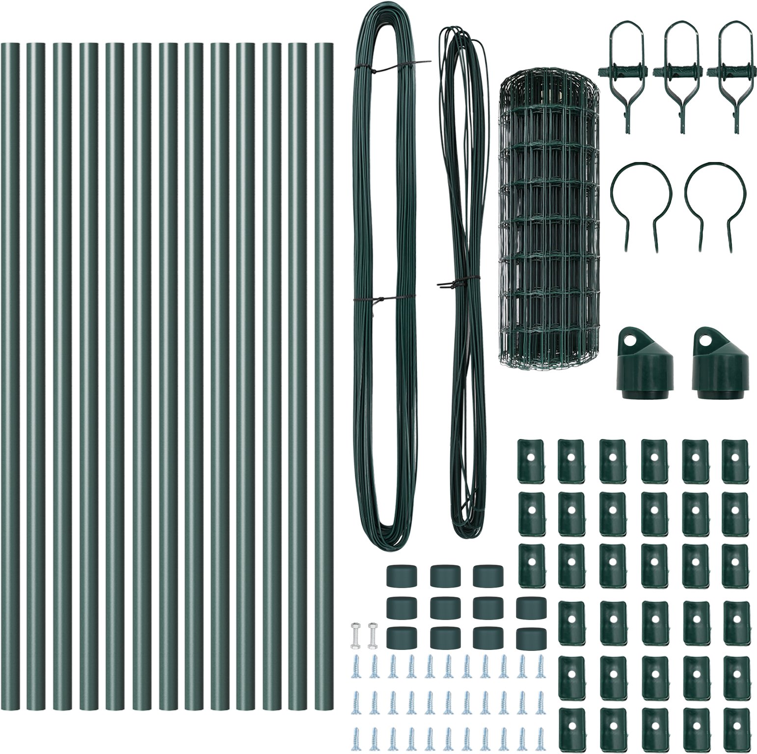 vidaXL Ogrodzenie Euro z 13 słupkami 0.4x25 m ze stali ocynkowanej zielonej