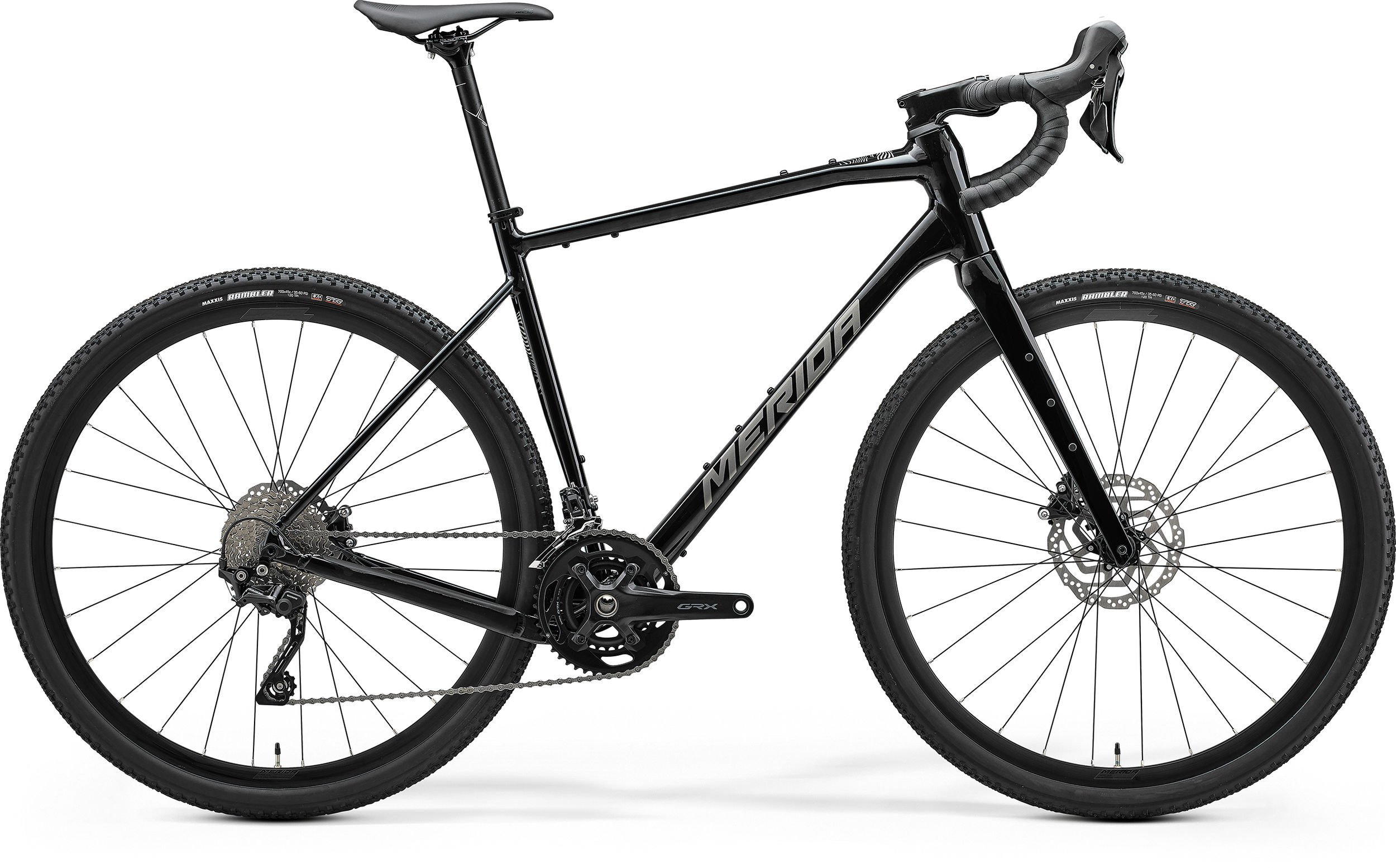 Merida Silex 400 2025 Gravel Bike Shimano GRX 2x10 700x45C Wybierz rozmiar ramy: M, Wybierz kolor: BLACK (GREY/TITAN)