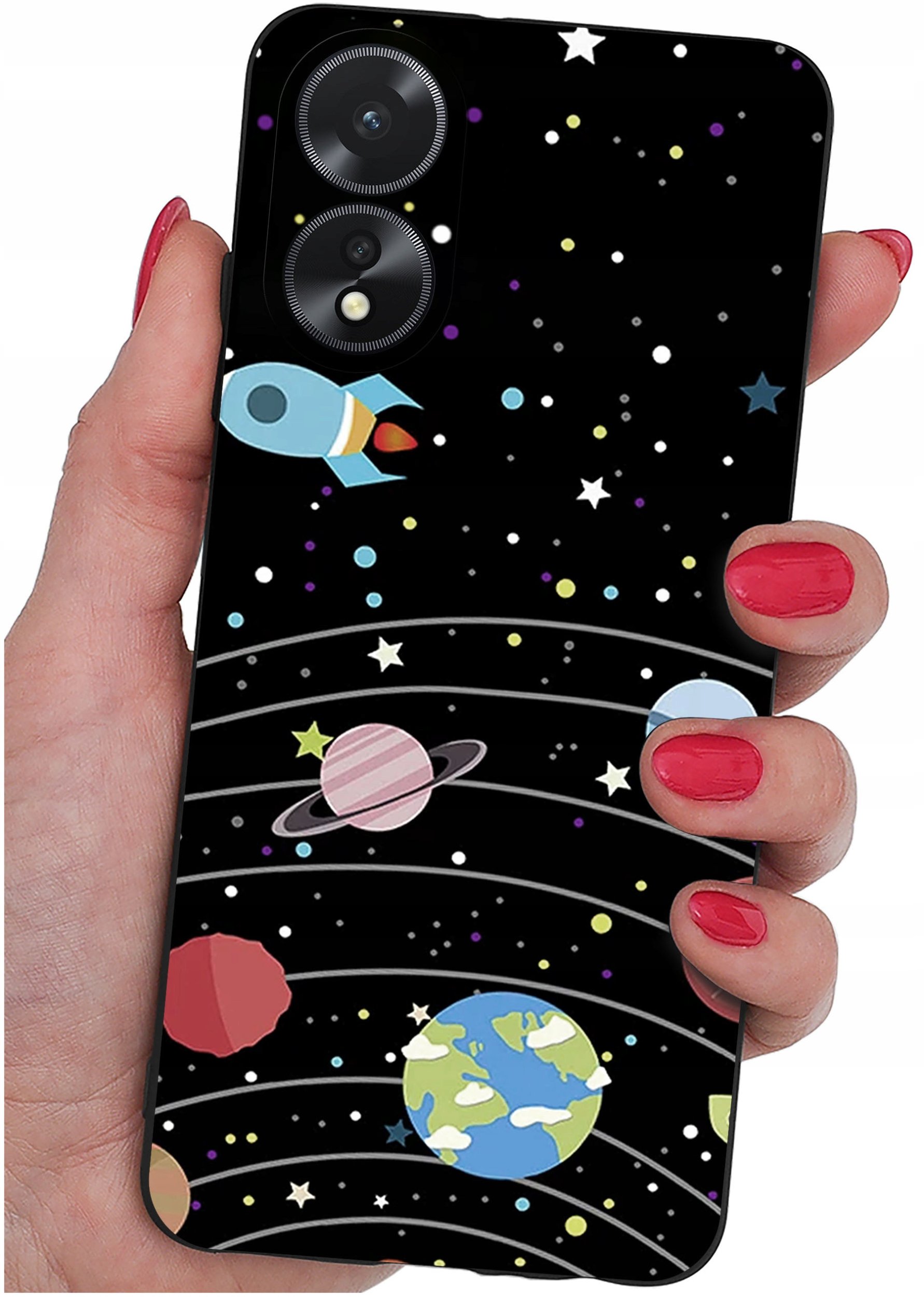 ETUI do Oppo A38 4G WZORY |SILIKONOWE MATT CASE + SZKŁO 9H