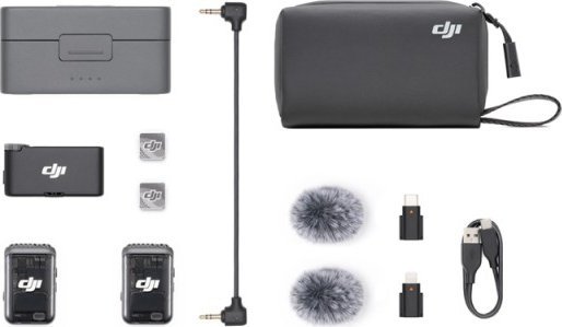 DJI System mikrofonów Mic 2 2TX + 1RX bezprzewodowych + etui ładujące 3250 mAh