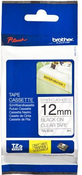 Brother taśma TZeS131 / 12mm (black on clear)