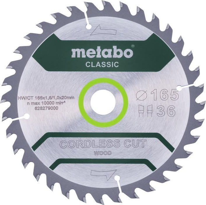 Metabo METABO PIŁA TARCZOWA HW/CT 165x20x36z CORDLESS CUT WOOD CLASSIC