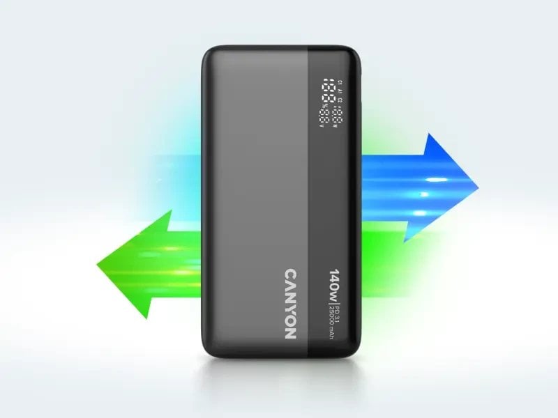 Canyon OnPower 240 25000 mAh tumsi peleka - Portativais barosanas avots CNS-CPB240 (5291485018061)