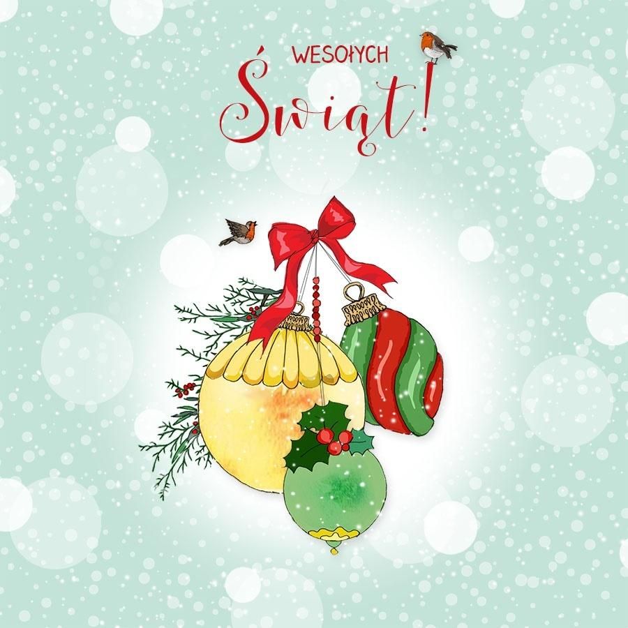 Clear Creation Karnet Swarovski kwadrat CL3511_PO Święta Bombki