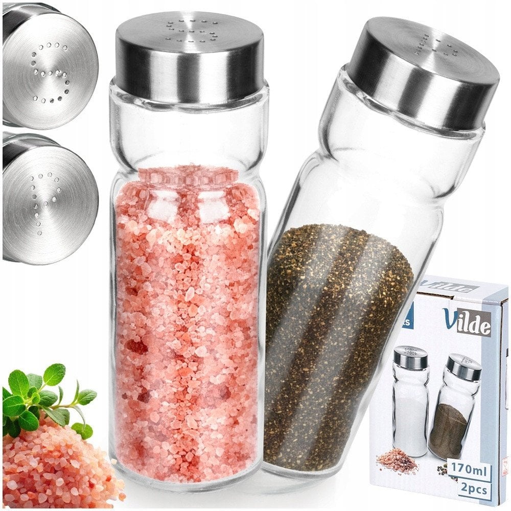 Solniczka i pieprzniczka szklana 170 ml 2 szt.