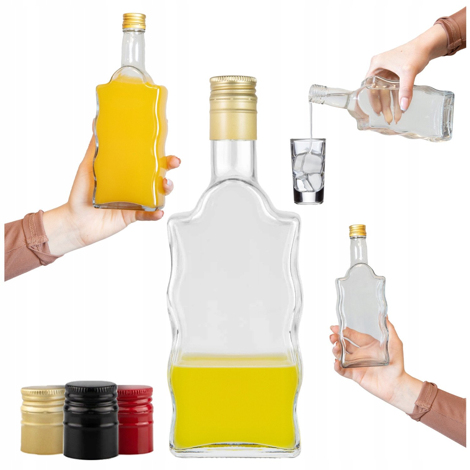 BUTELKA WARTA FALA 500 ml + ZAKRĘTKA BIMBER NALEWKI WINO SOK LIKIERY 0,5l