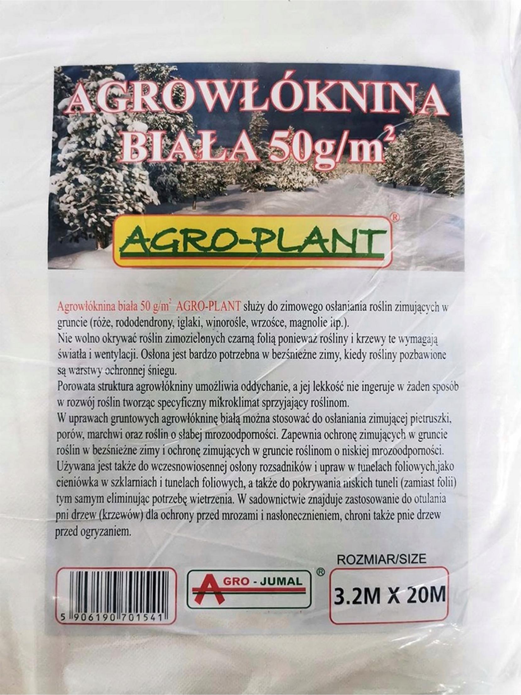 Agro-Jumal Agrowłóknina Biała 3,2x20mb 50g Na Zimę