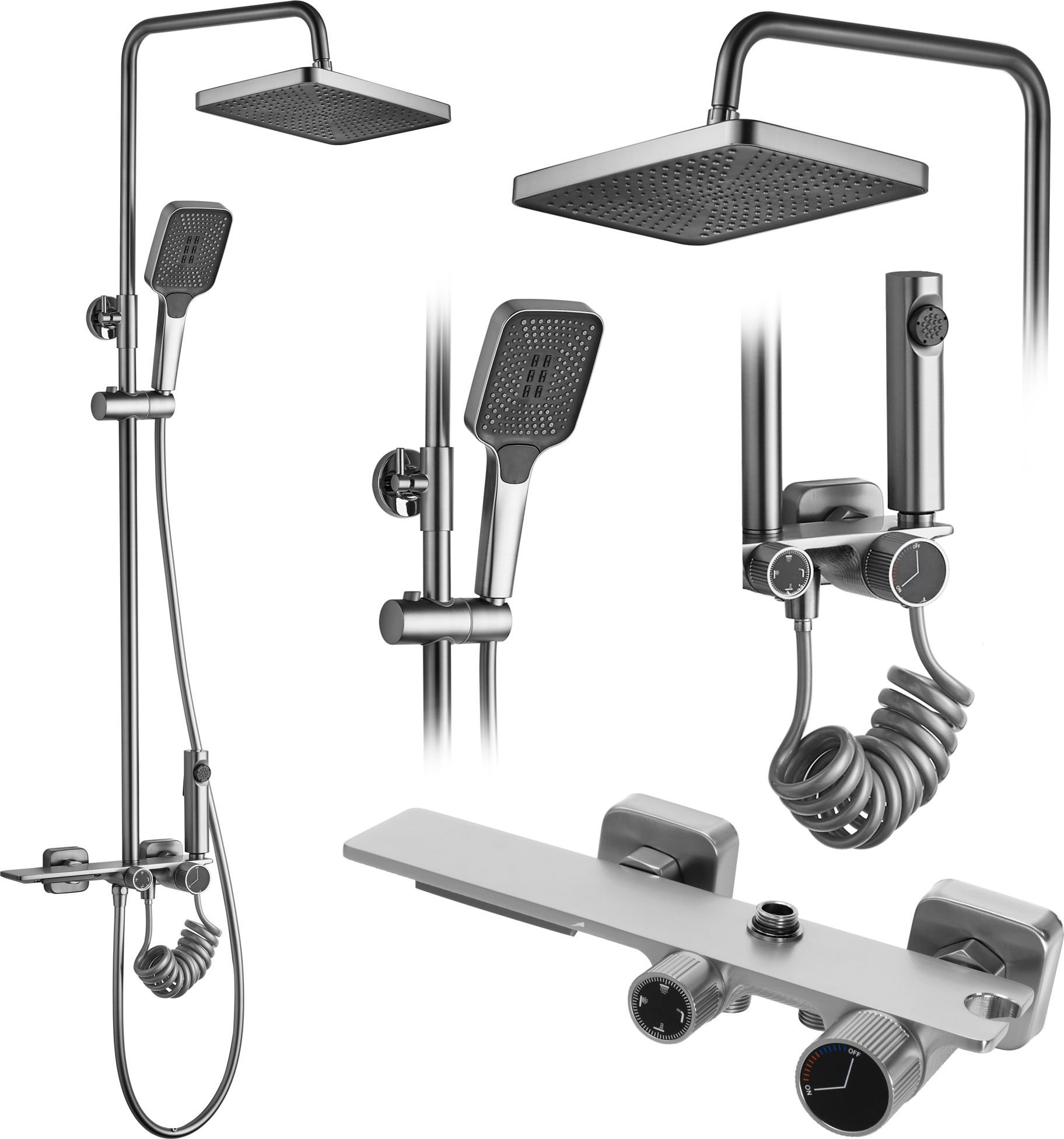 Rea Zestaw PRYSZNICOWY REA HELIX NIKIEL SZCZOTKOWANY INOX
