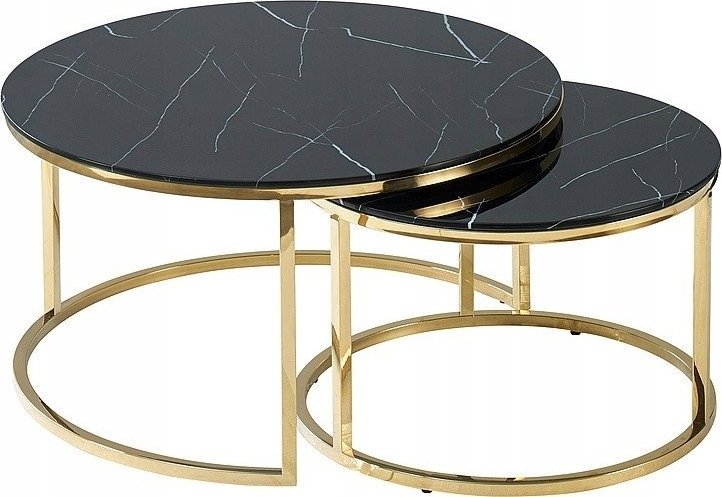 Signal Ława blat okrągły ŁAWY 80 x 80 x 45cm złoty