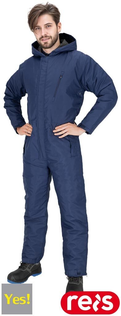 Męski kombinezon ochronny ocieplany YES pikowana podszewka dwustronny zamek zapięcie rzepy kaptur ściągany troczki system wentylacji YES-WIN-O 2XL