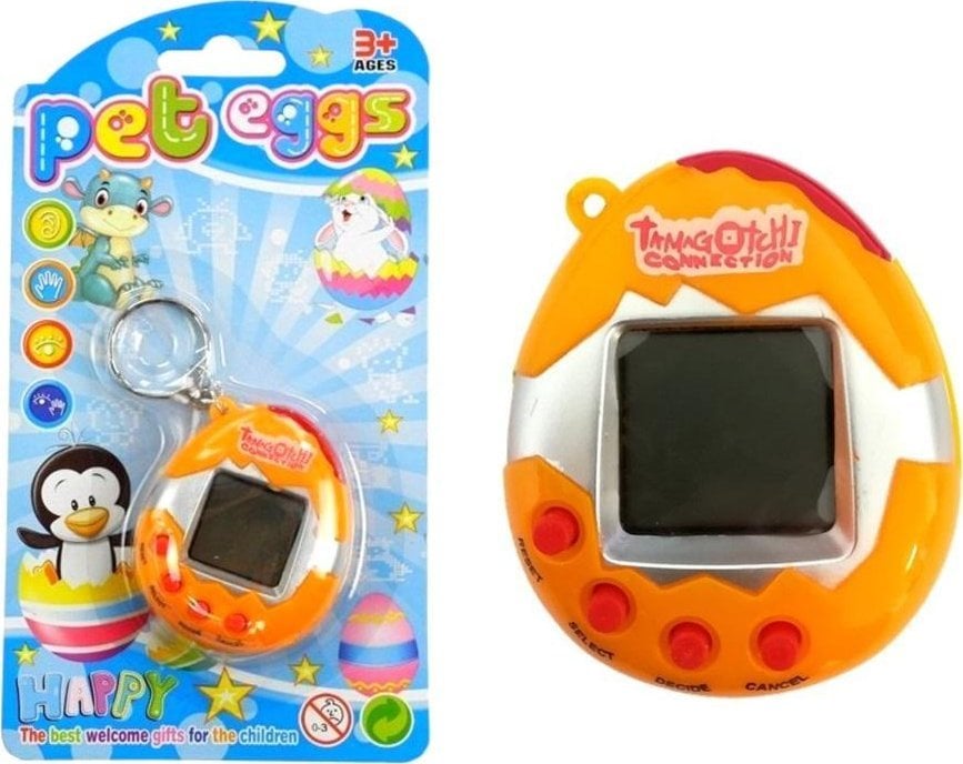 LeanToys Tamagotchi w Jajku Gra Elektroniczne Zwierzątko Pomarańczowe LEAN TOYS
