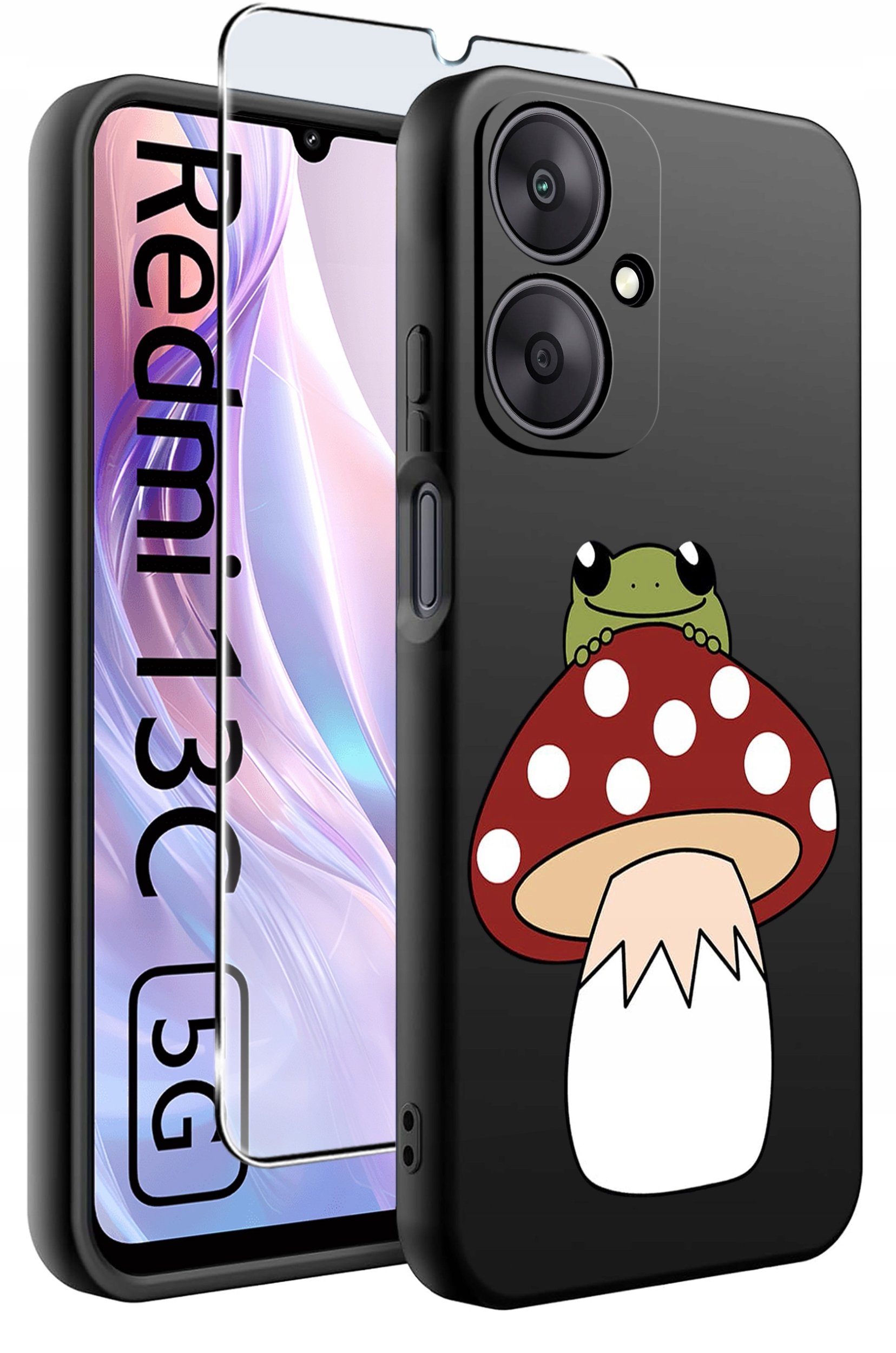 ETUI do Xiaomi Redmi 13C 5G WZORY |SILIKONOWE MATT CASE +SZKŁO HARTOWANE 9H