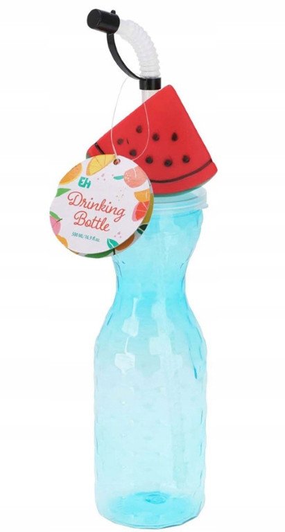 Butelka ze słomką 500ml z owocowym motywem na wodę, zimne napoje, drinki