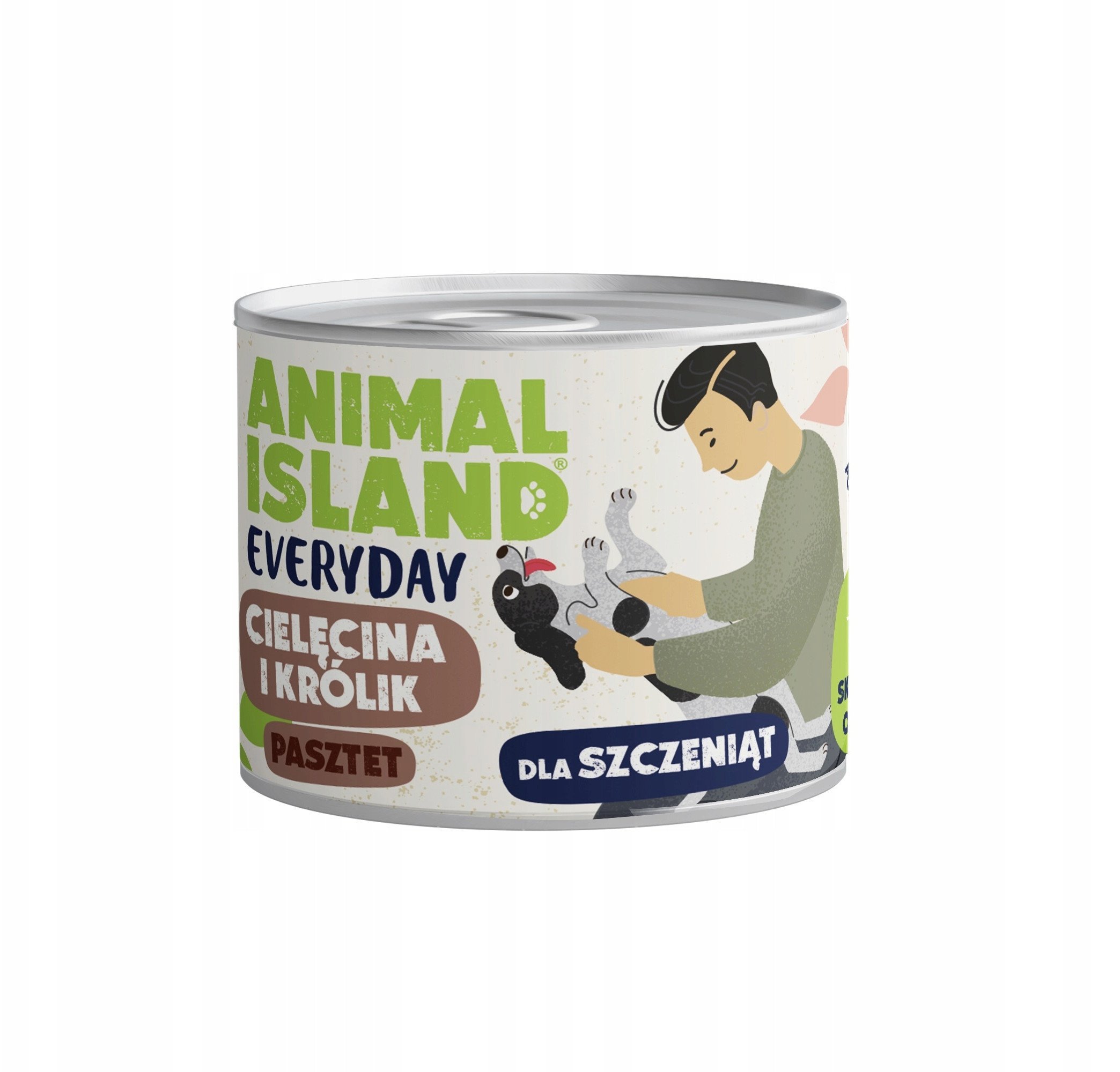 ANIMAL ISLAND Everyday cielęcina i królik dla szczeniąt puszka 185g