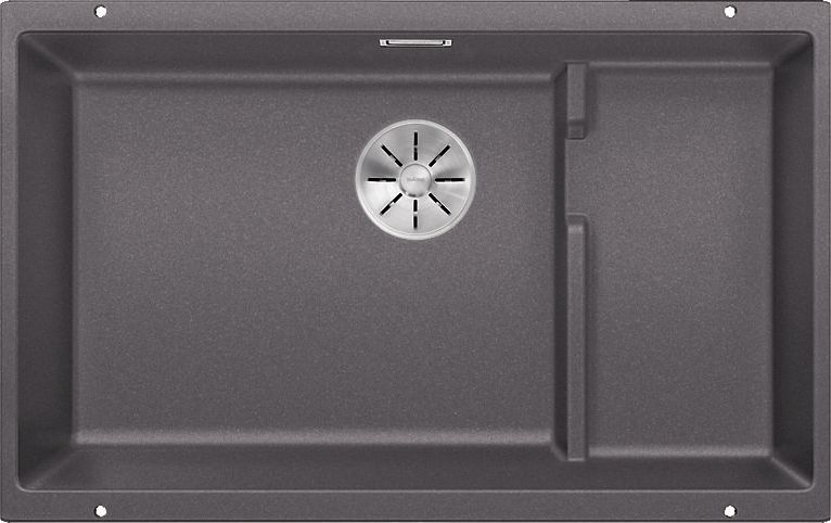 Zlewozmywak Blanco Subline 700-U Level Silgranit szarość skały z korkiem InFino, koszyk stalowy (523453)