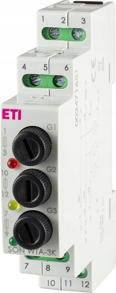 Lampka modułowa LED czerwona żółta zielona z zabezpieczeniami 3x6,3A SON WTA-3K 002471651